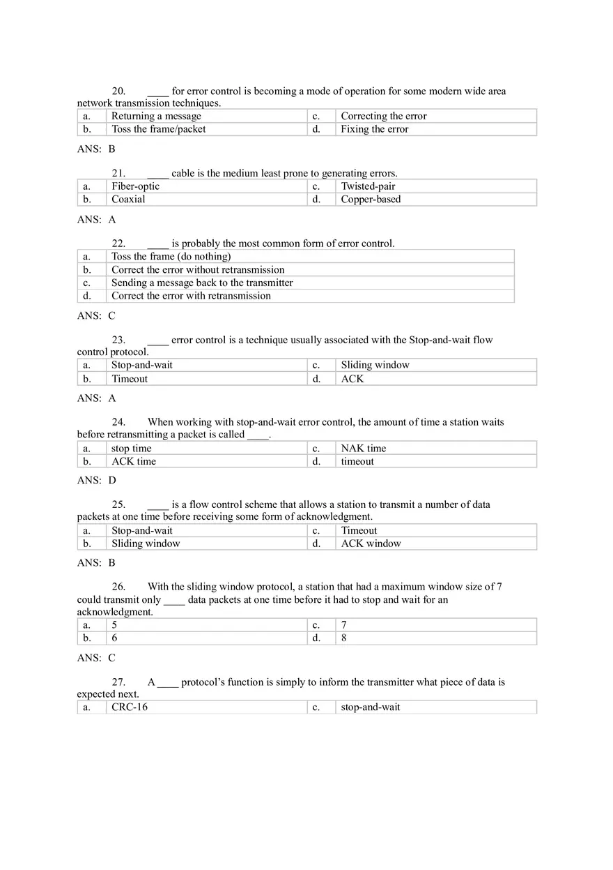 Introduction to Computer Networks Answer Key Part 3 - Page 6