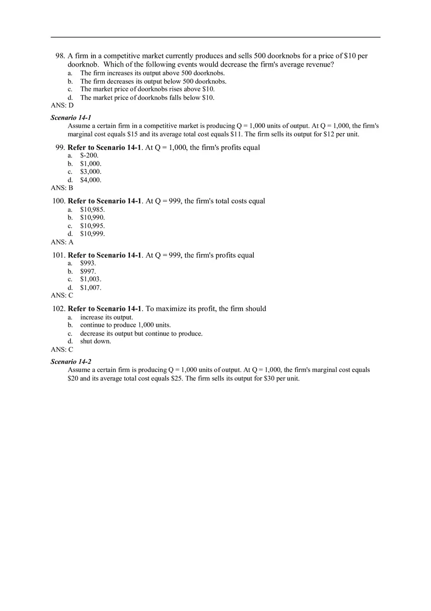 Chapter 14 Firms in Competitive Markets Answer Key Part 4 - Page 8
