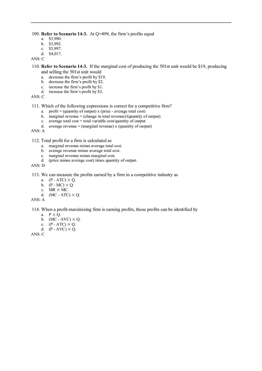 Chapter 14 Firms in Competitive Markets Answer Key Part 4 - Page 10