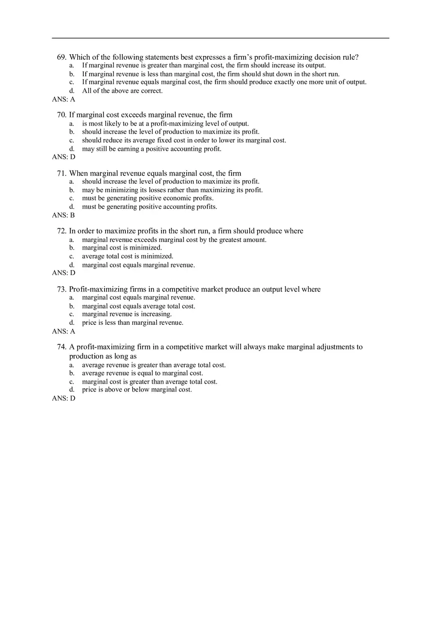 Chapter 14 Firms in Competitive Markets Answer Key Part 4 - Page 1