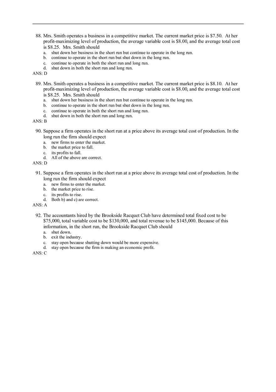 Chapter 14 Firms in Competitive Markets Answer Key Part 4 - Page 6