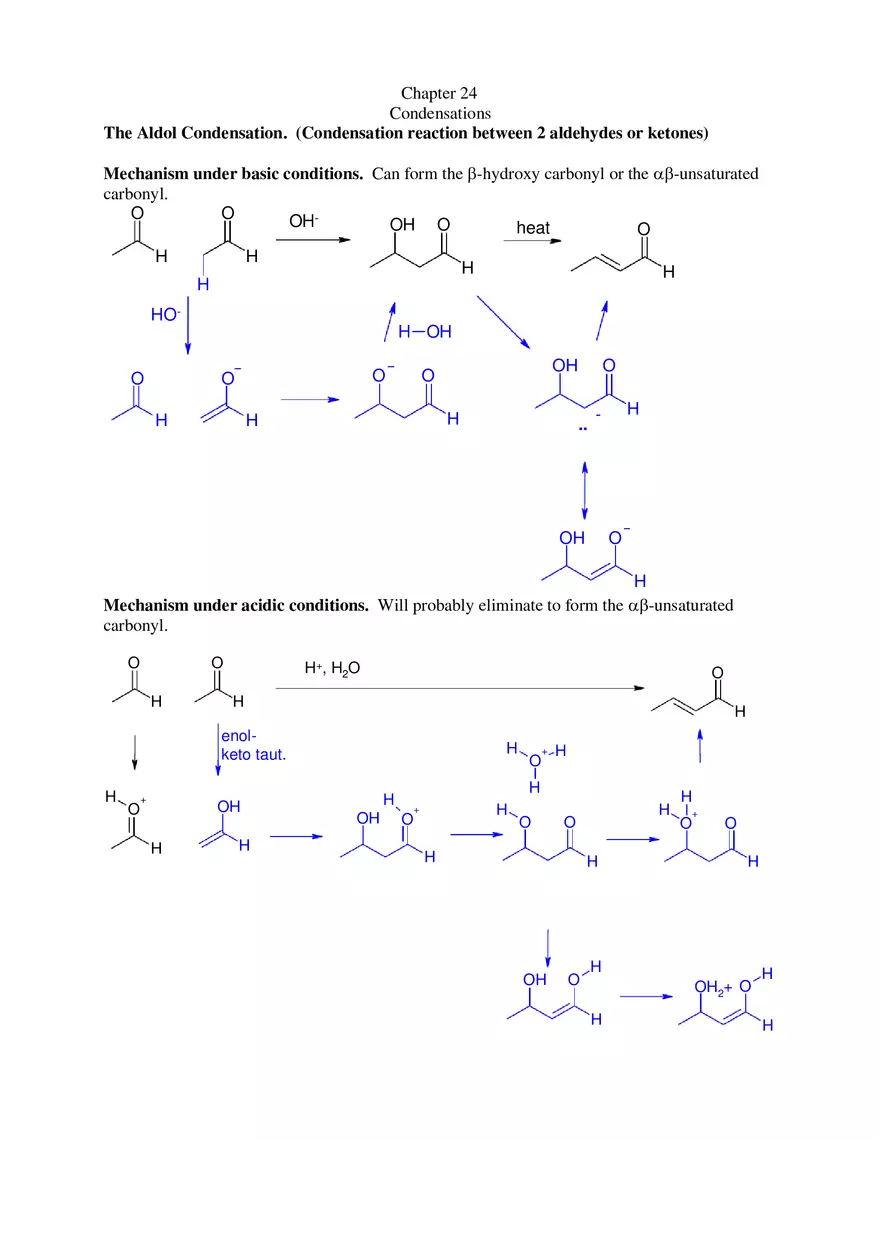 The Aldol Condensation - Practice Problems and Solutions - Page 1