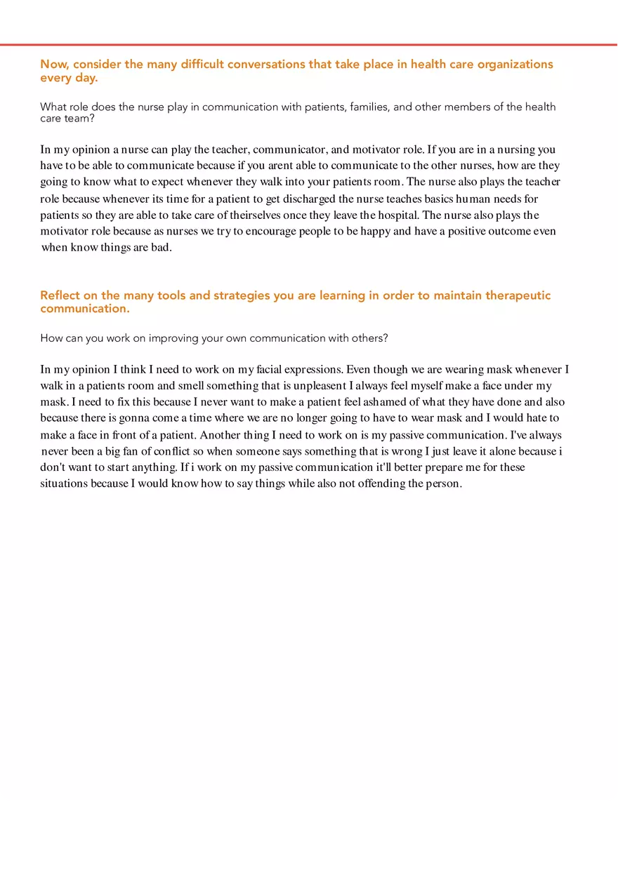 Self Reflection Activity - Communication - Page 2