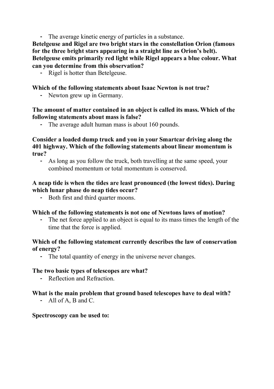 Astronomy Quiz Galileo Notes - Page 3