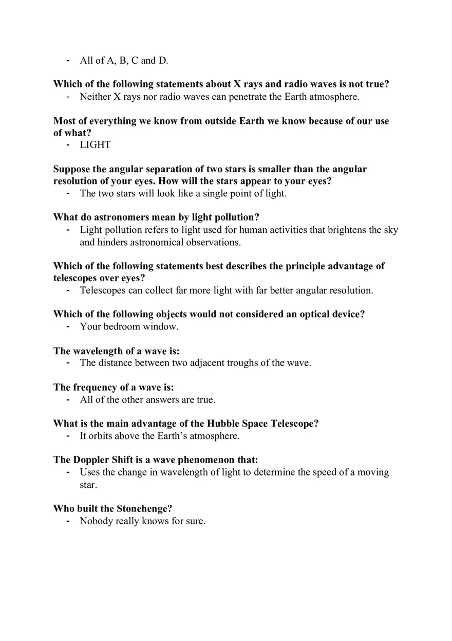Astronomy Quiz Galileo Notes - Page 4