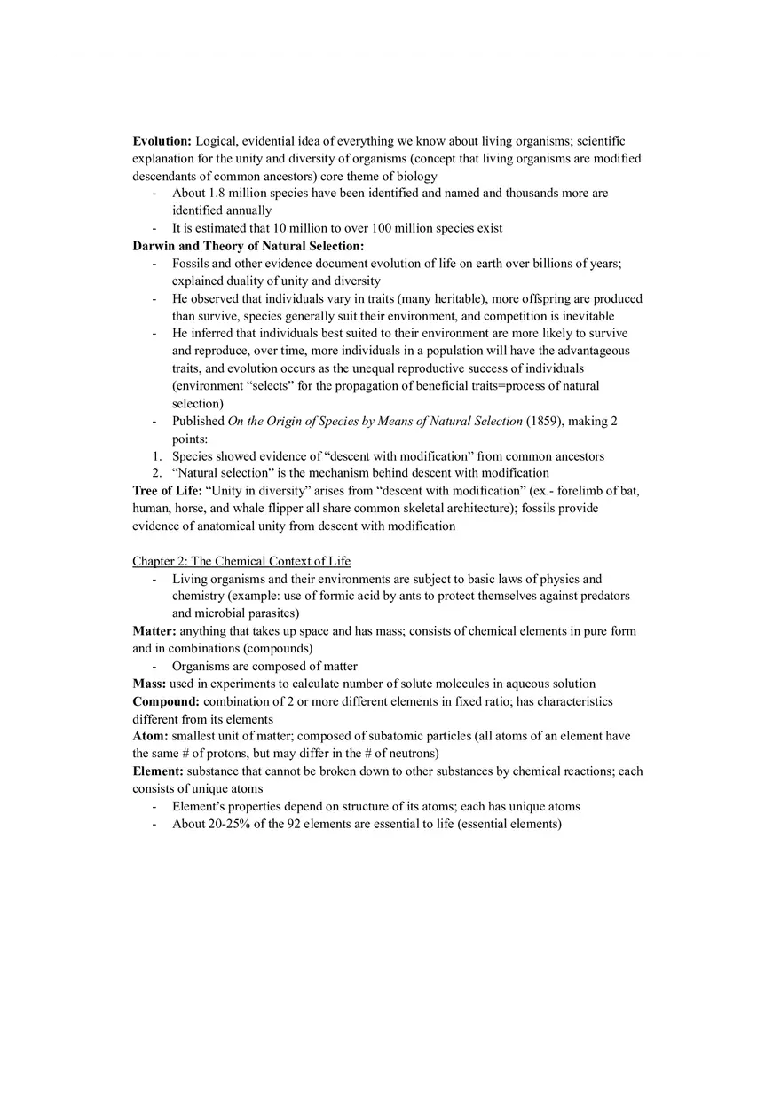 Evolution, the Themes of Biology, and Scientific Inquiry Part 1 - Page 4