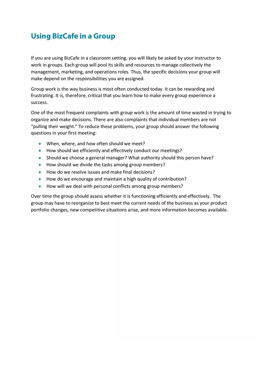 BizCafe Is a Computer Simulation Part 3 - Page 9