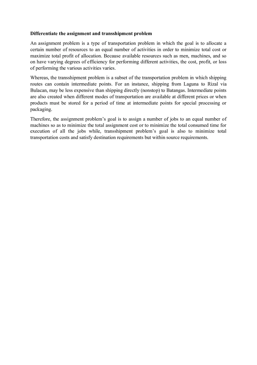 What is the Objective of Transportation Problem - Page 2