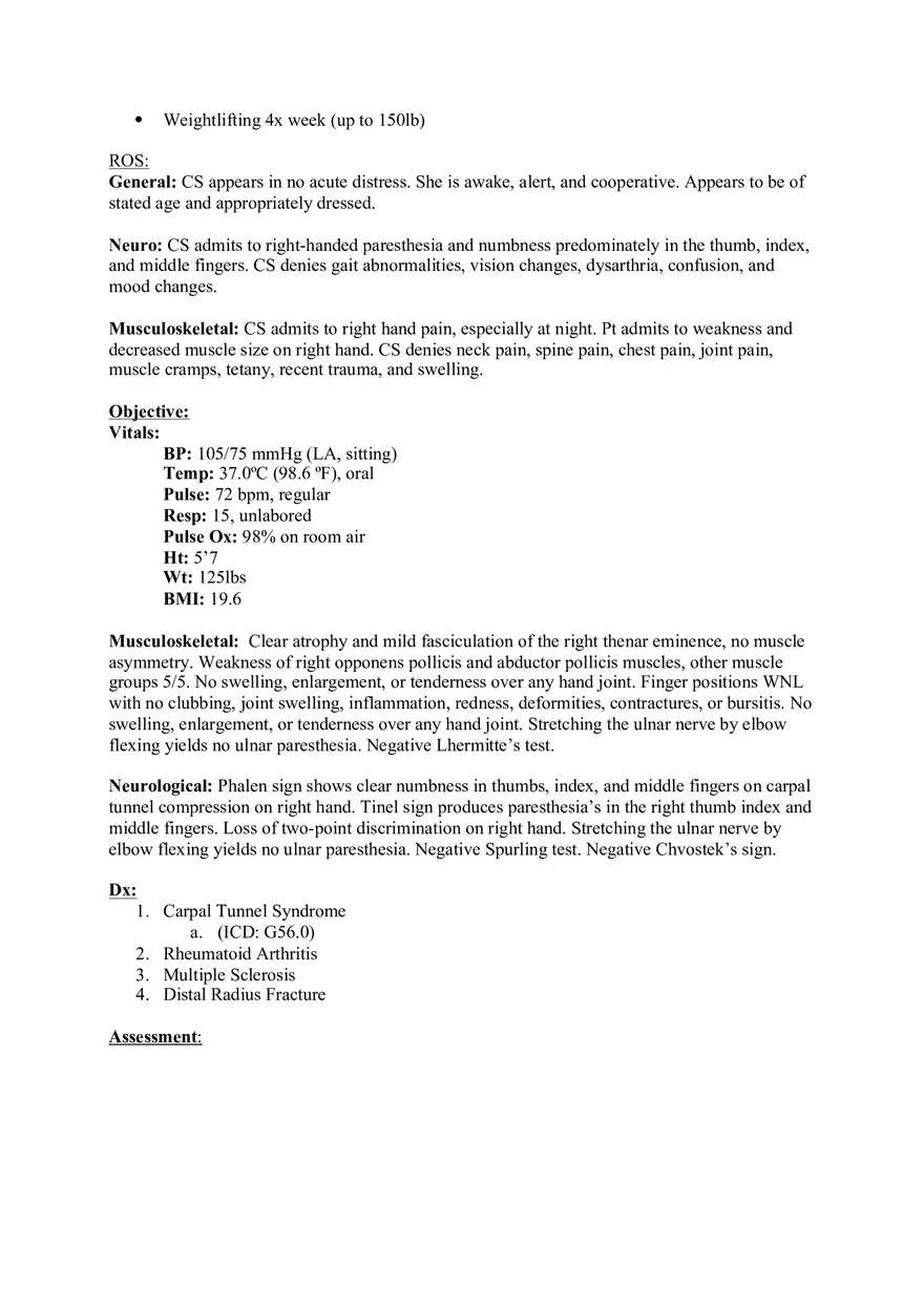 SOAP Carpal Tunnel Syndrome - Page 2