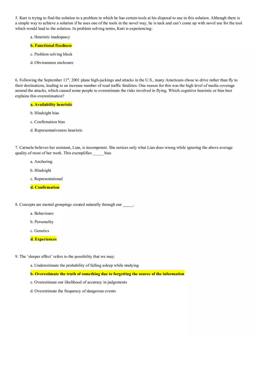 Cognition Practice Quiz 2 - Page 2