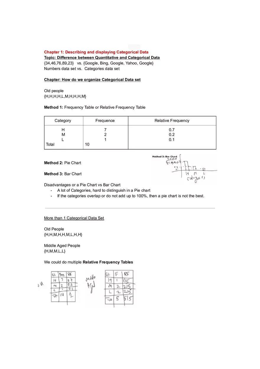 Organizing and Displaying Categorical Data Guide Part 1 - Page 1