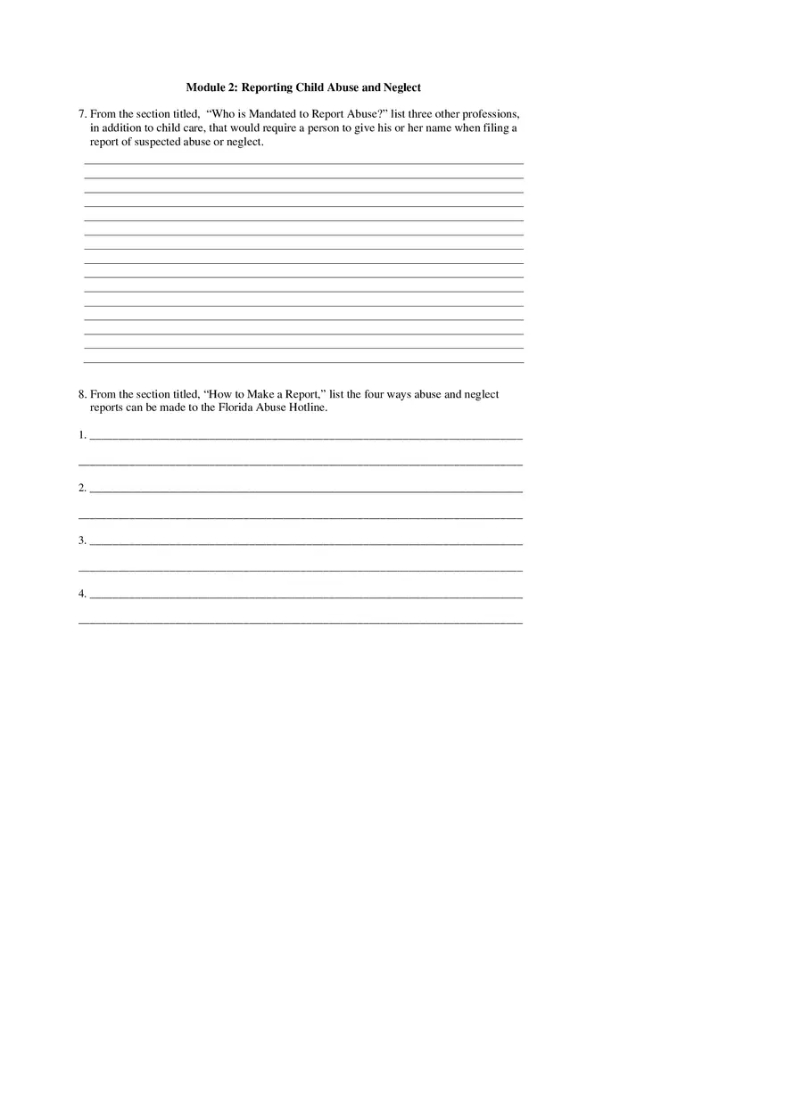 Child Abuse and Neglect Study Guide - Page 7