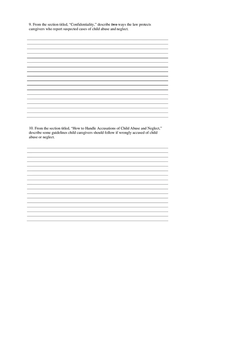 Child Abuse and Neglect Study Guide - Page 8