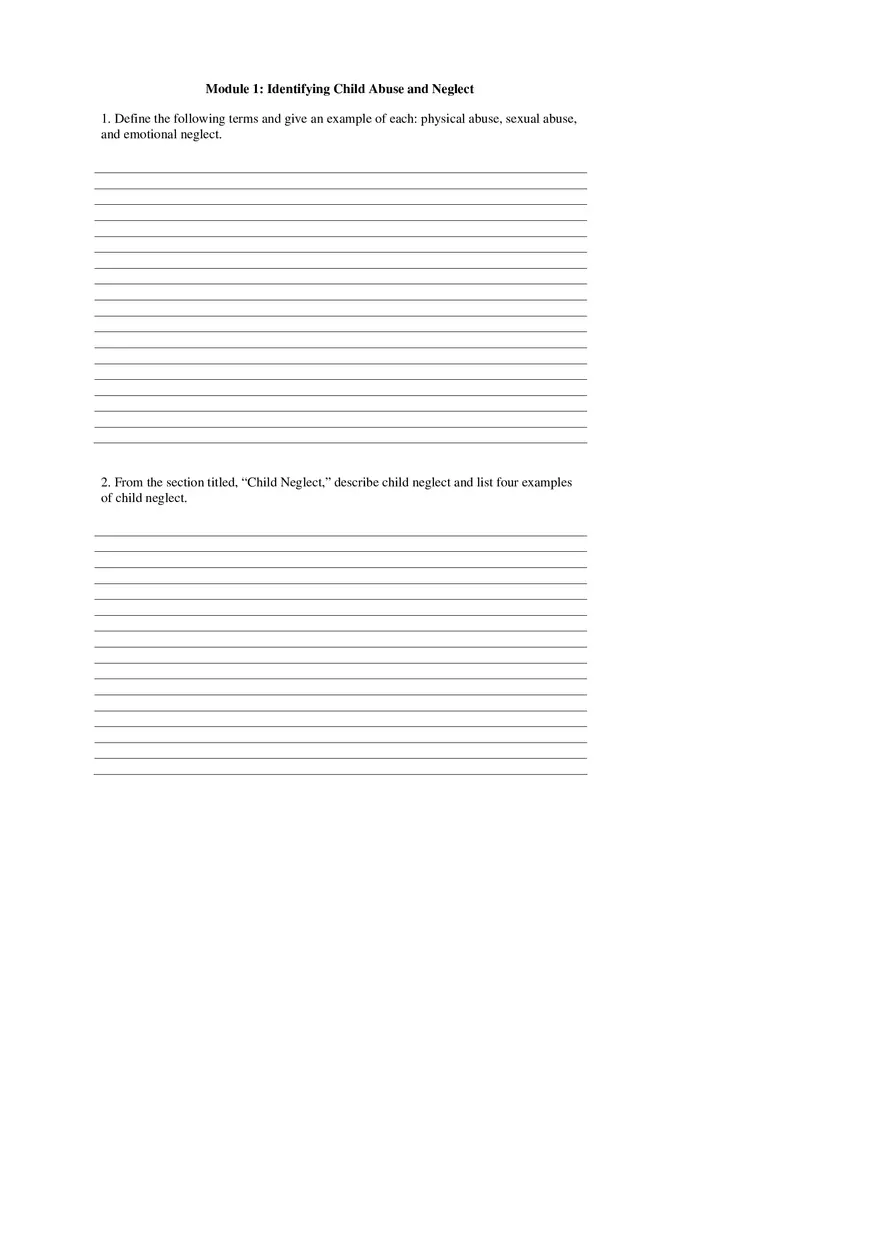Child Abuse and Neglect Study Guide - Page 3