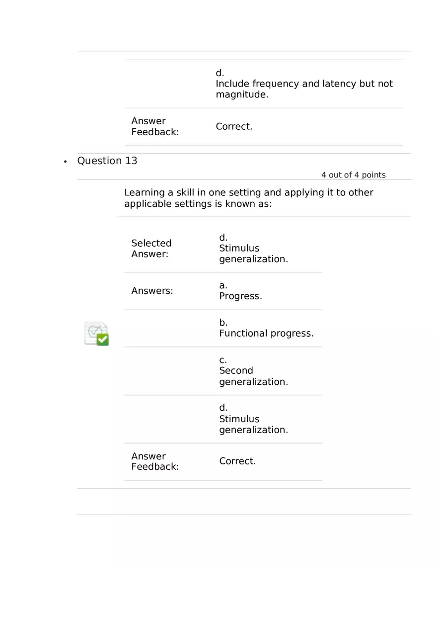 Advanced Concepts in Applied Behavior Analysis 1-13 Answers - Page 10