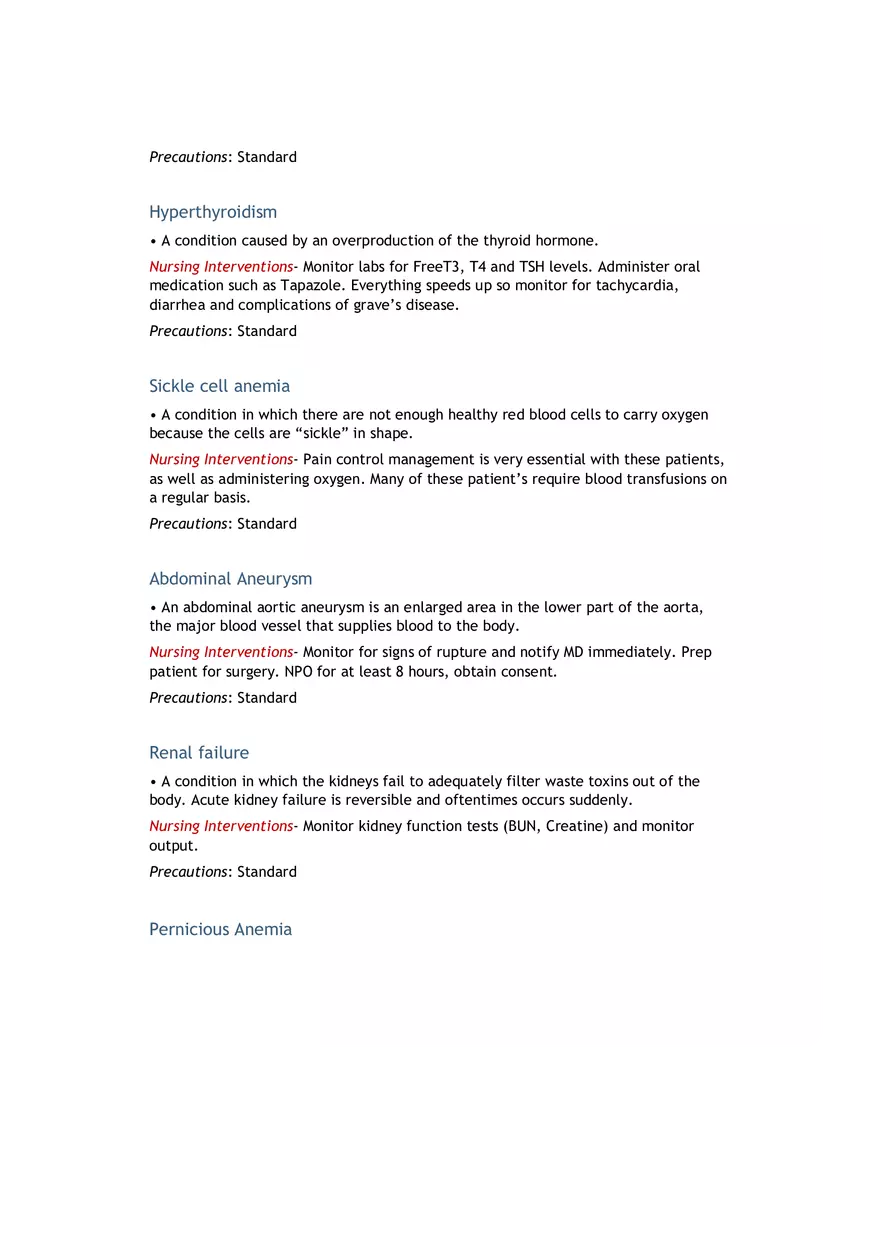 List of Medical Diseases, Conditions - Page 9
