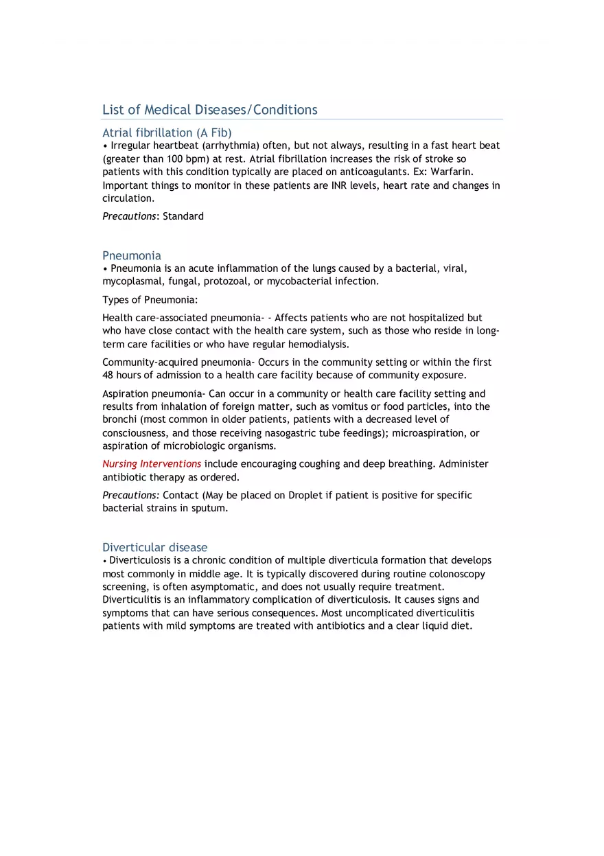 List of Medical Diseases, Conditions - Page 3