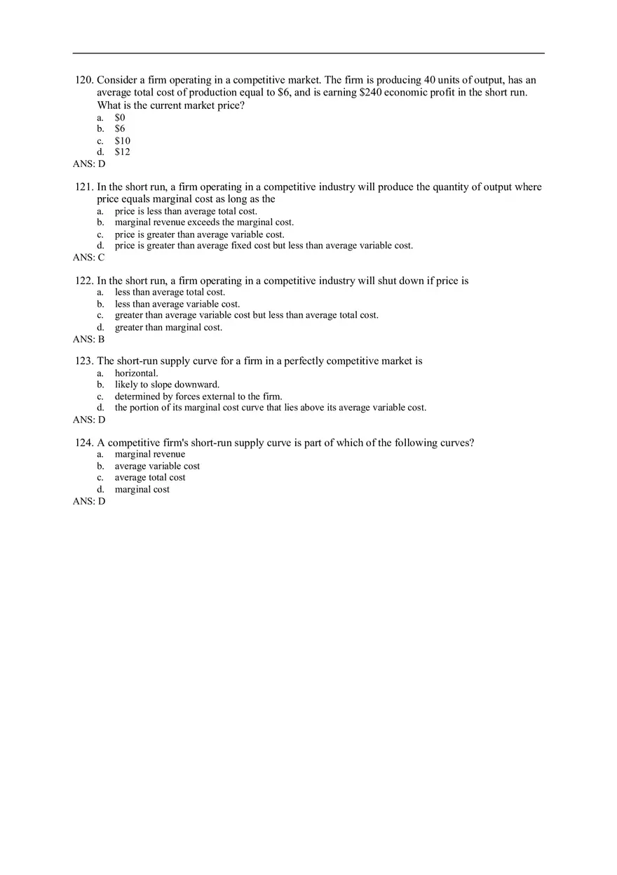 Chapter 14 Firms in Competitive Markets Answer Key Part 5 - Page 2