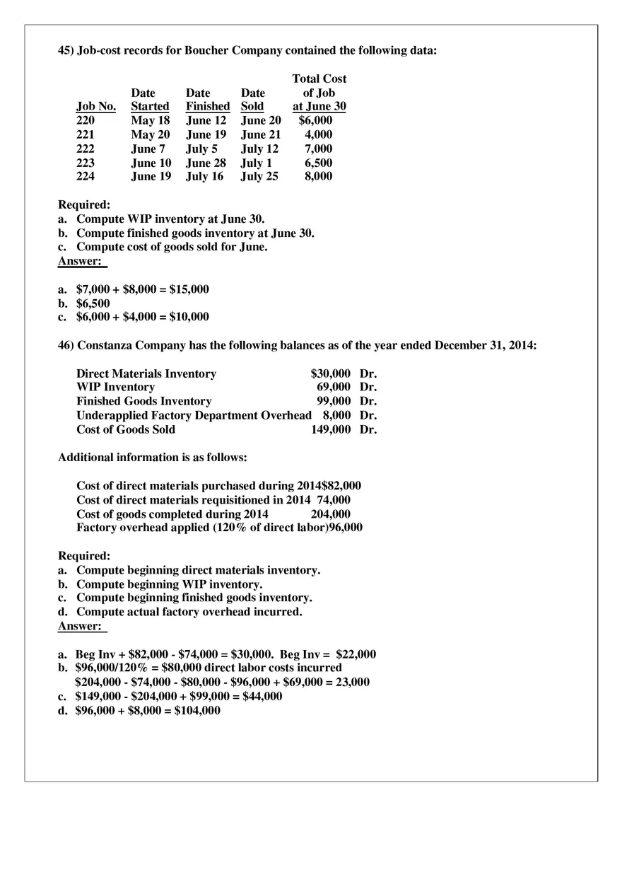 Chapter 4 Job Costing Answer Key Part 3 - Page 10
