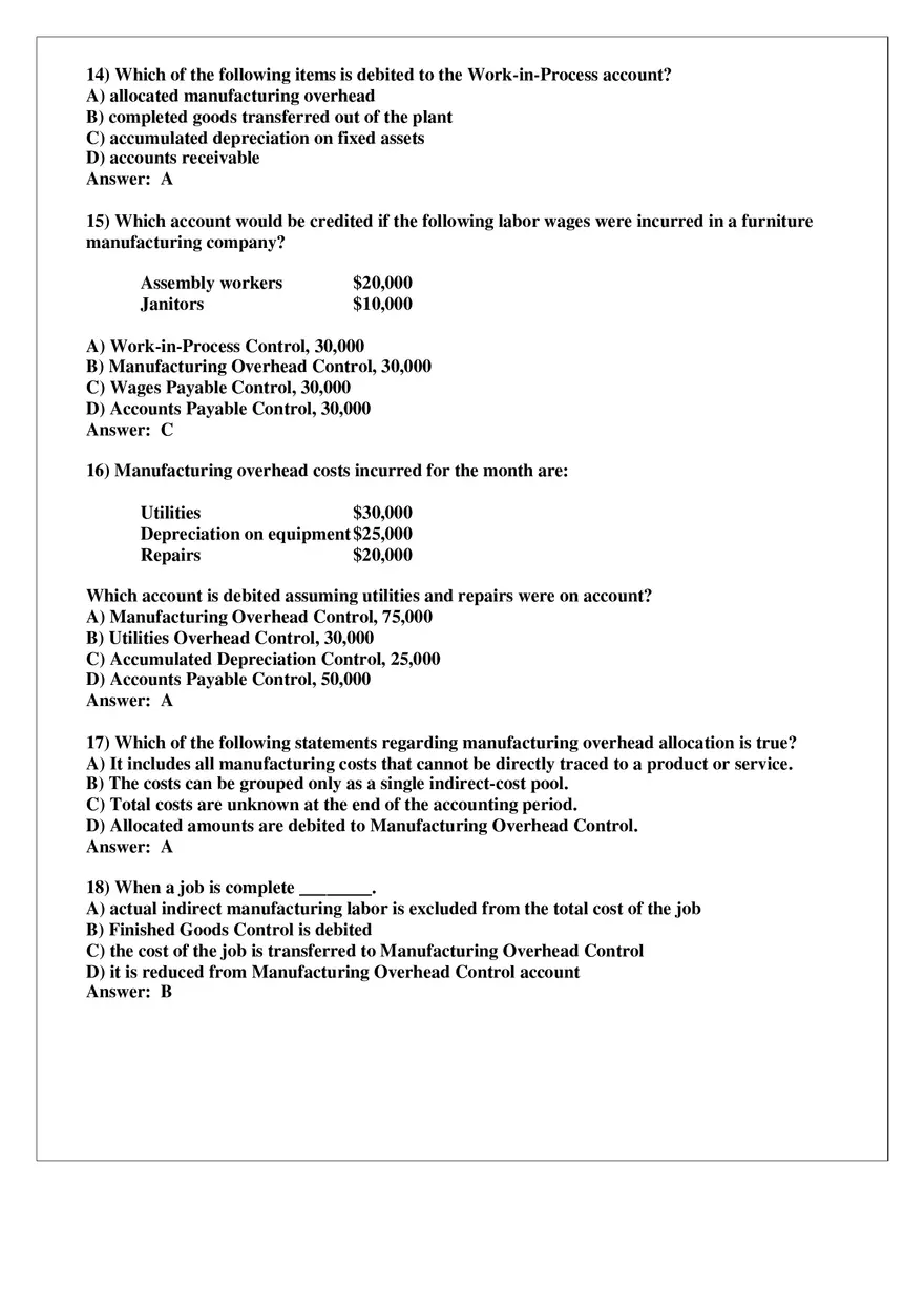 Chapter 4 Job Costing Answer Key Part 3 - Page 1