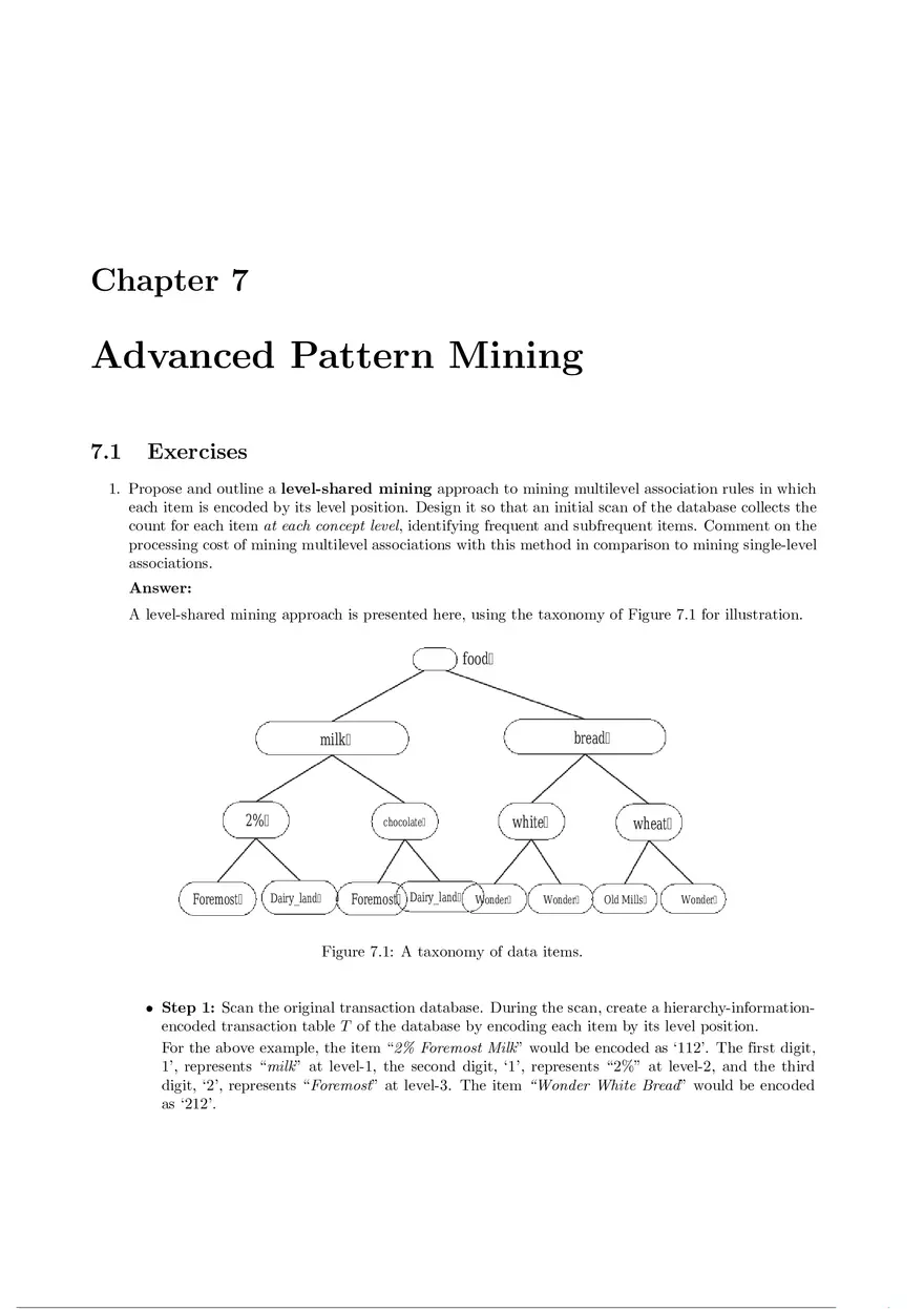Solution Manual for Data Mining Chapter 7 - Page 1
