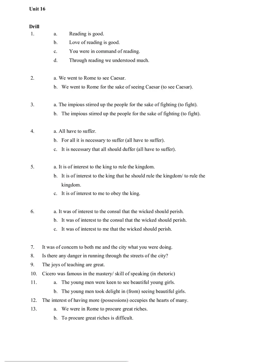 Answer Key for Latin. An Intensive Course Part 9 - Page 1