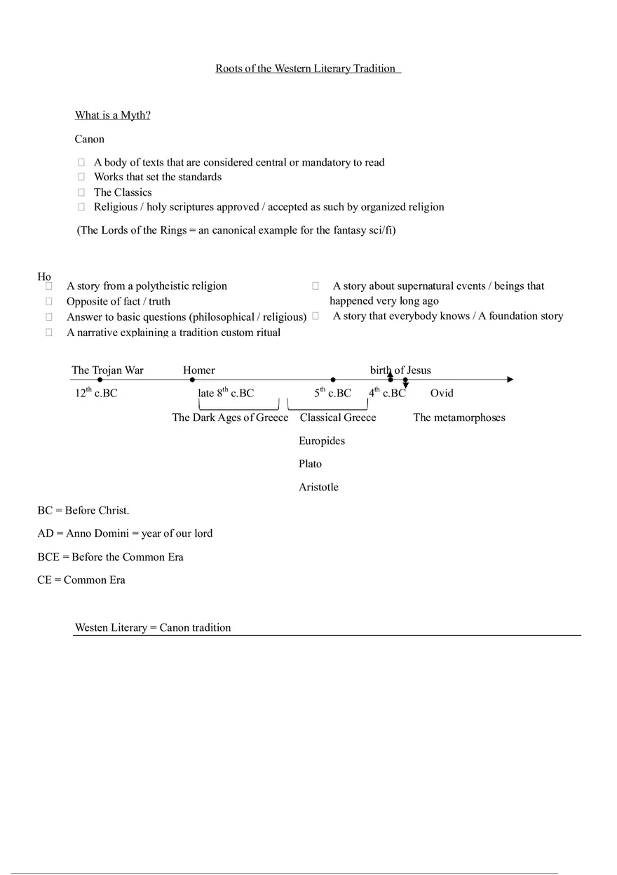 Roots of the Western Literary Tradition - Page 1