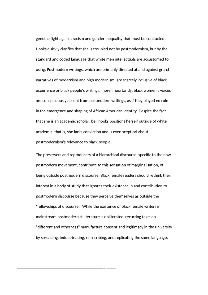 An Analysis of Bell Hooks Postmodern Blackness - Page 2