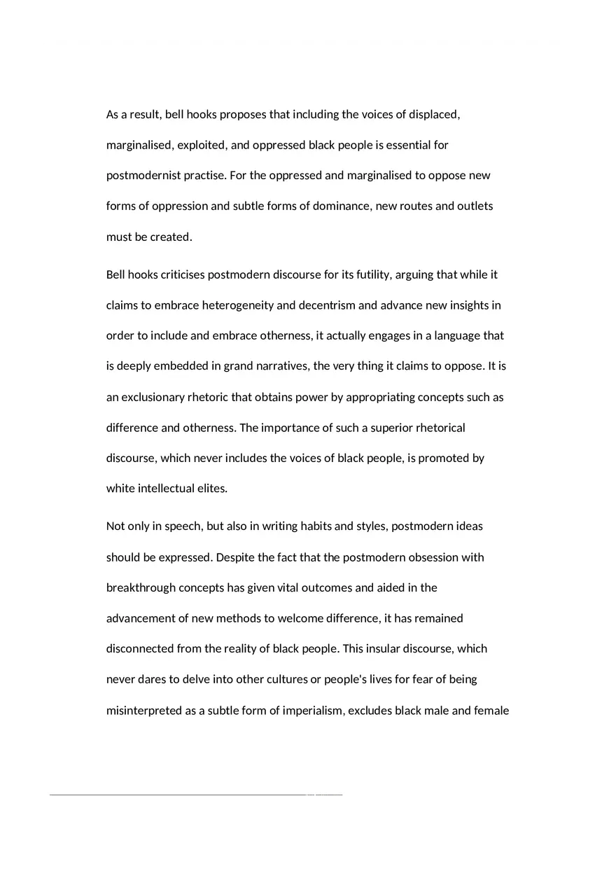 An Analysis of Bell Hooks Postmodern Blackness - Page 3