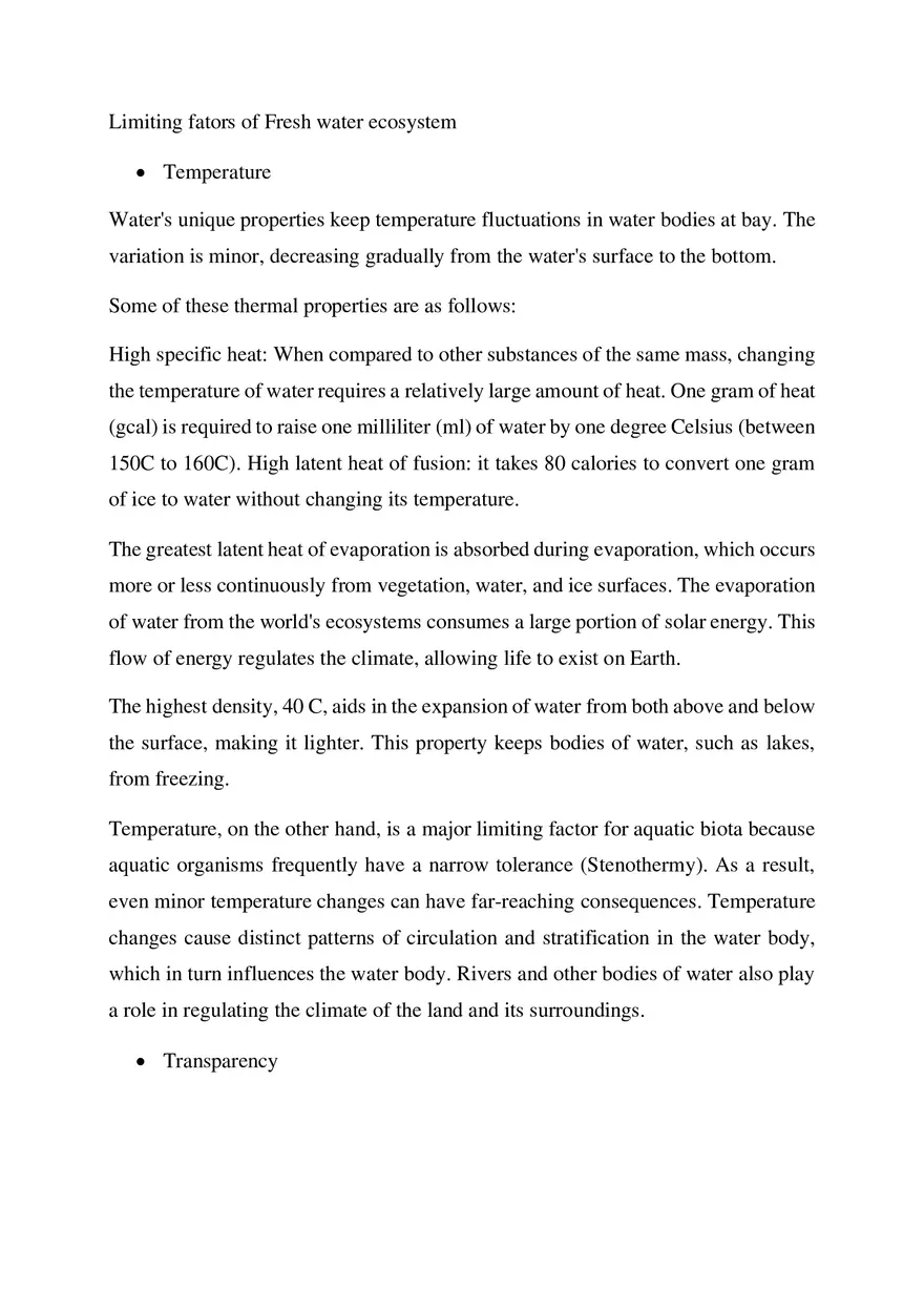 Freshwater Ecosystem, Types, and Limiting Factors - Page 3