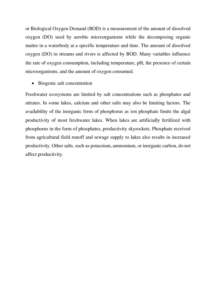 Freshwater Ecosystem, Types, and Limiting Factors - Page 5