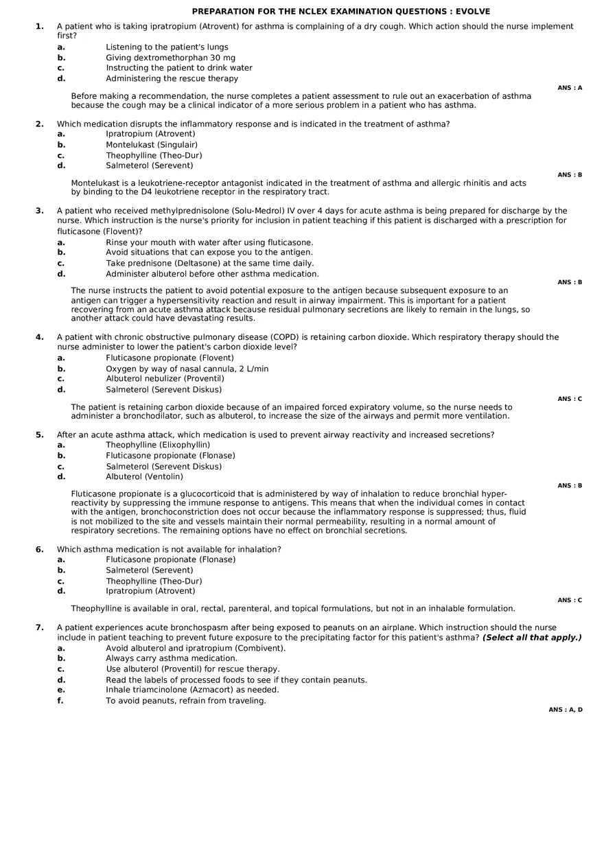 Pharmacology Practice Quiz for the Examination Chapter 37 - Page 1