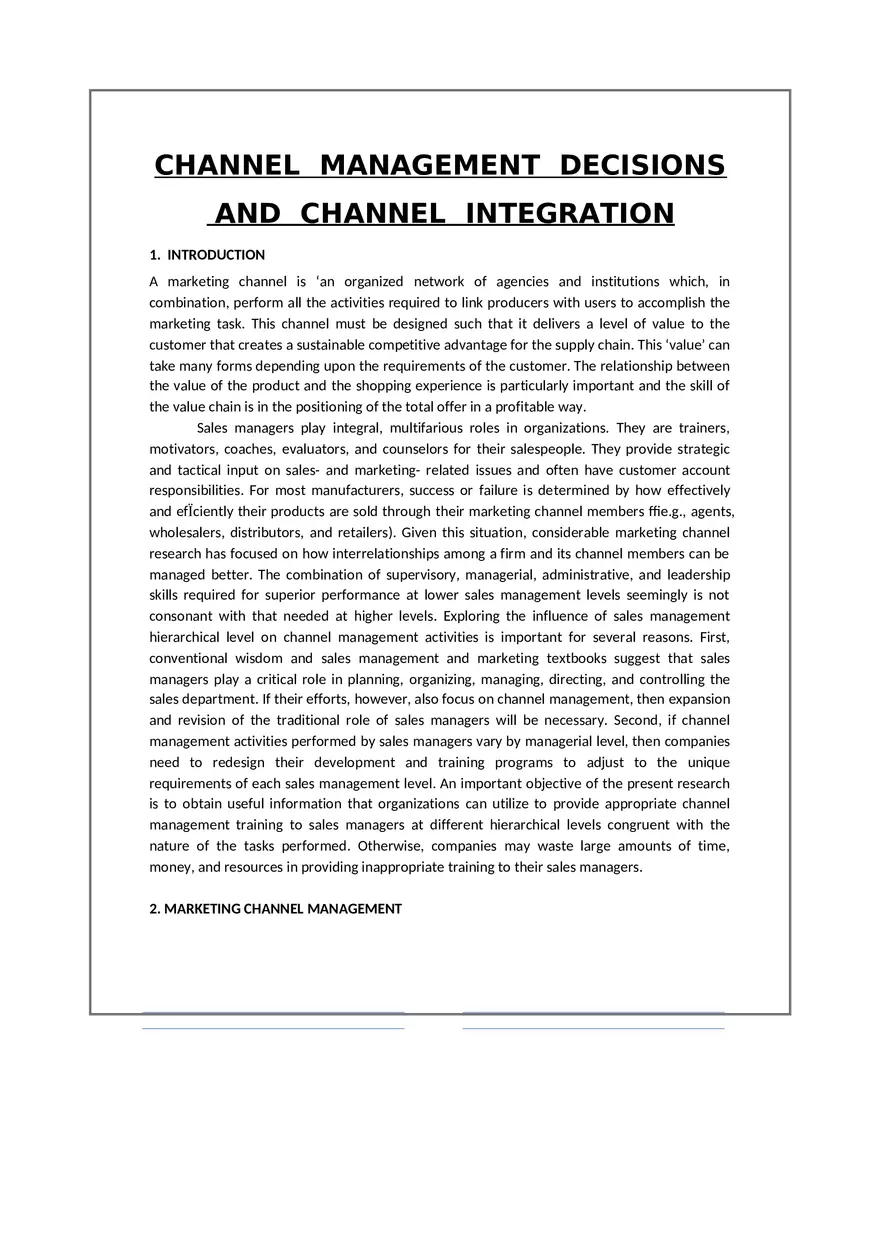 Channel Management Decisions - Page 1