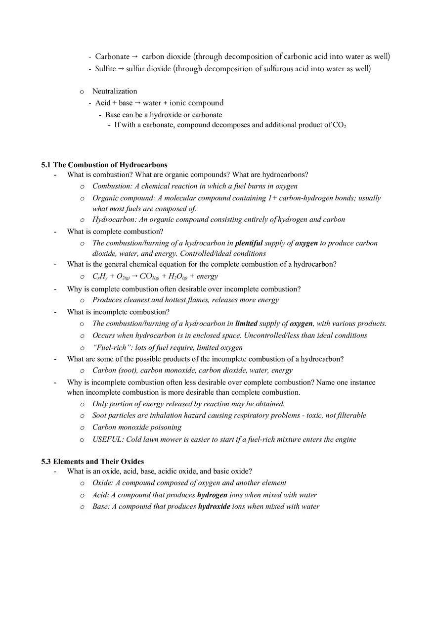 Test 2 Review Chemical Reactions - Page 3