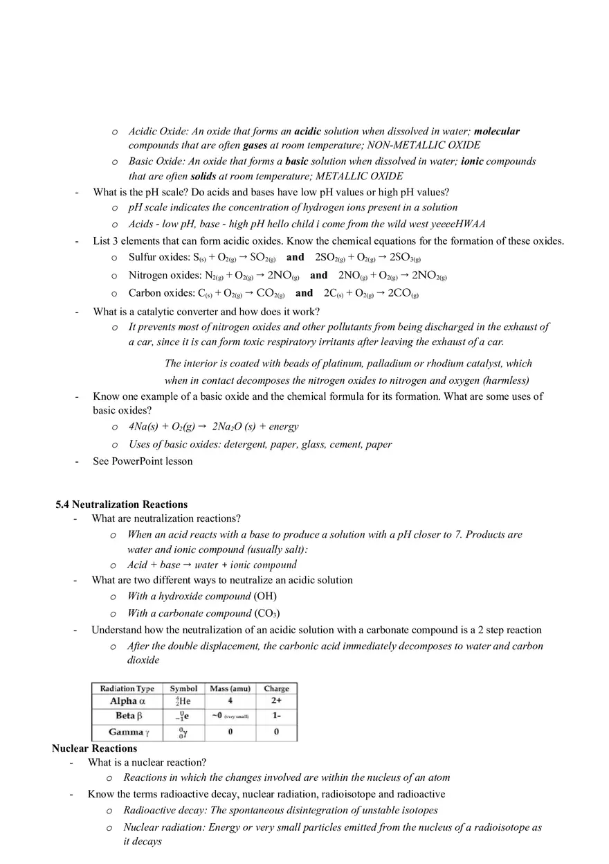 Test 2 Review Chemical Reactions - Page 4