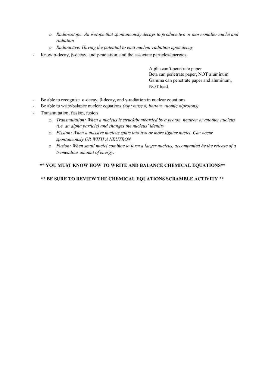 Test 2 Review Chemical Reactions - Page 5