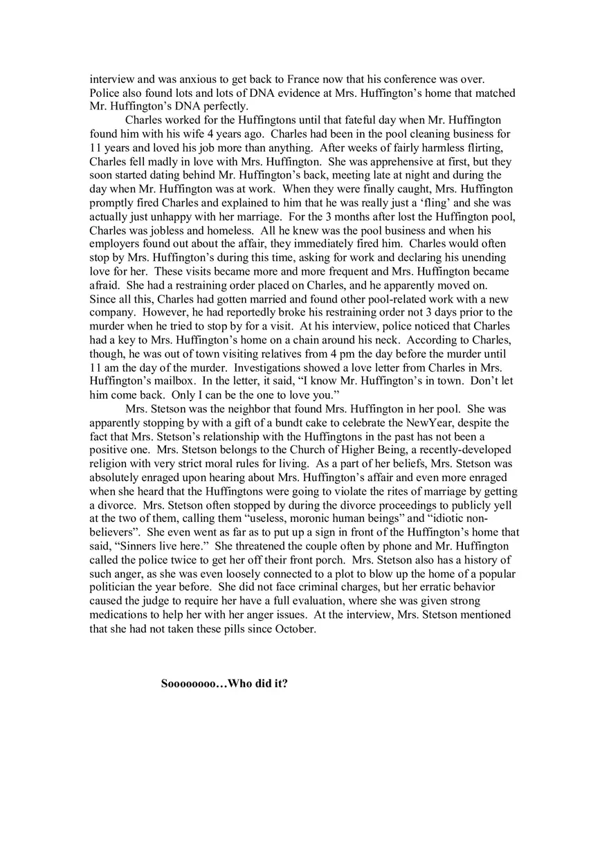 Murder Mystery Evidence - Page 2