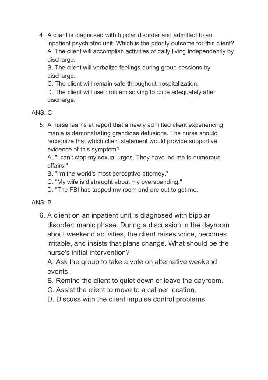A Highly Agitated Client Answer Key - Page 2