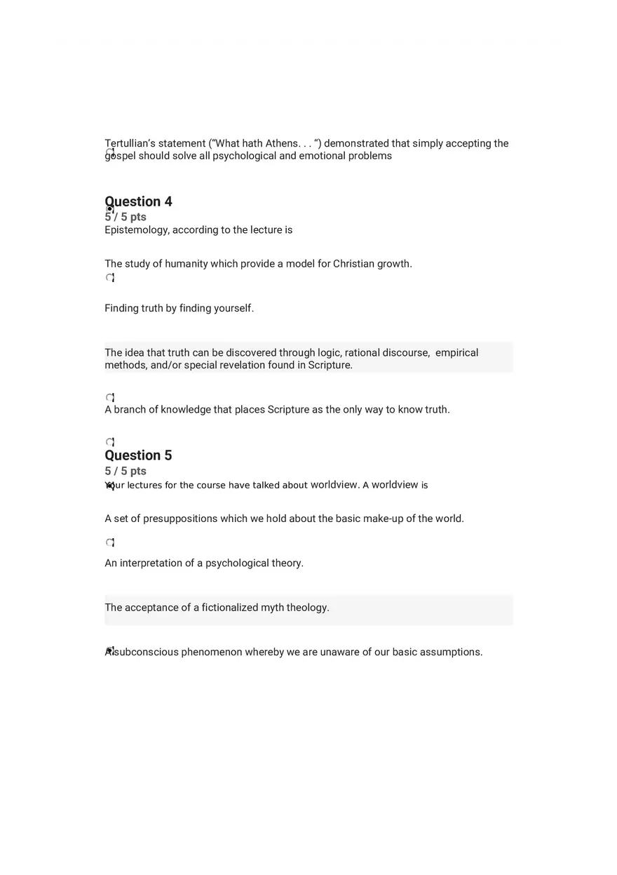 Quiz Worldview and Philosophical Underpinnings in Integrative Counseling Part 2 - Page 10