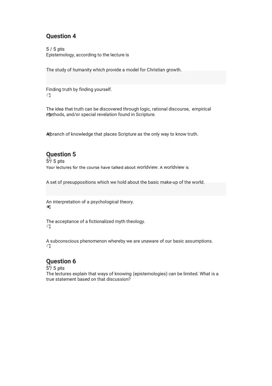 Quiz Worldview and Philosophical Underpinnings in Integrative Counseling Part 2 - Page 1
