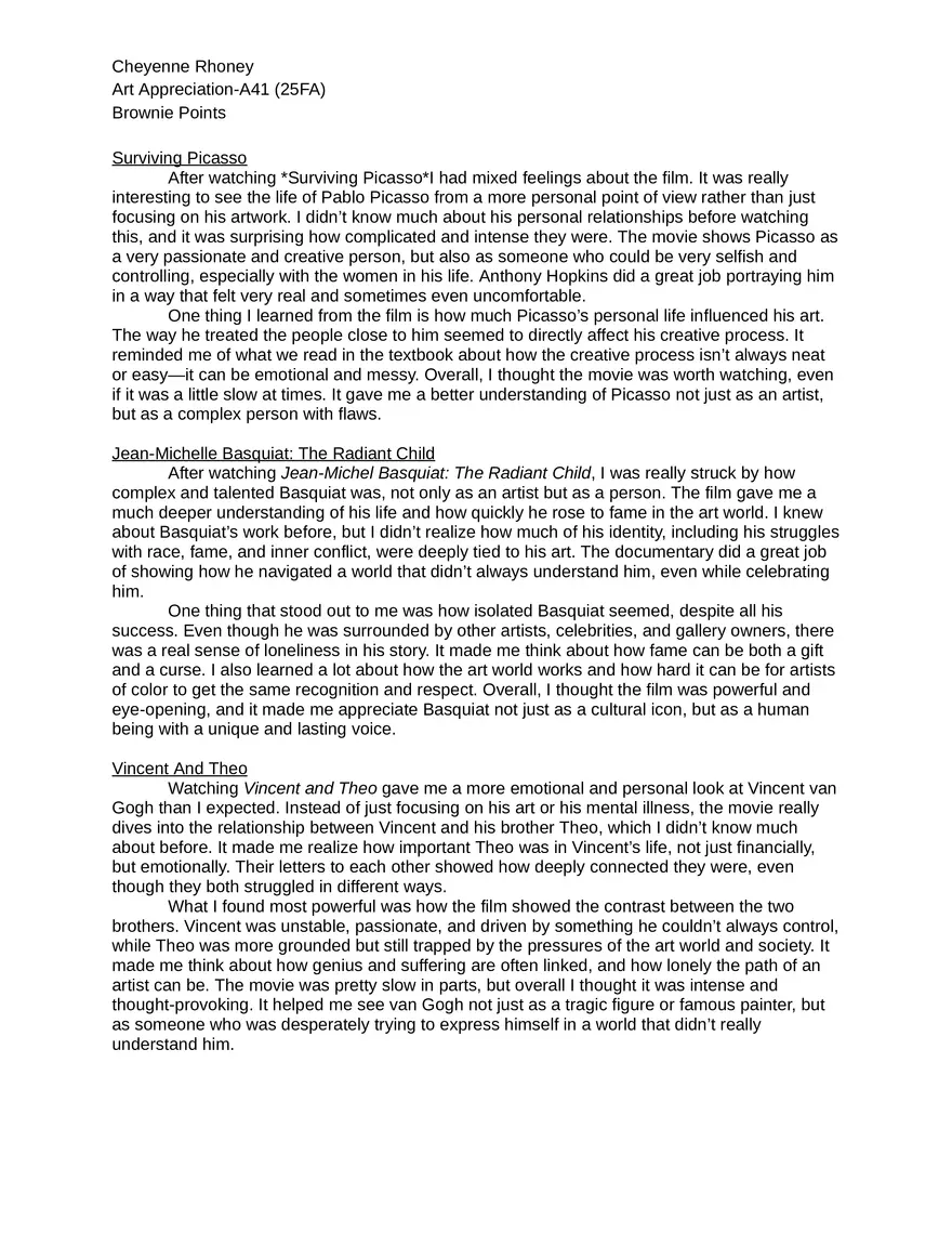 Brownie Points - Surviving Picasso - Page 1