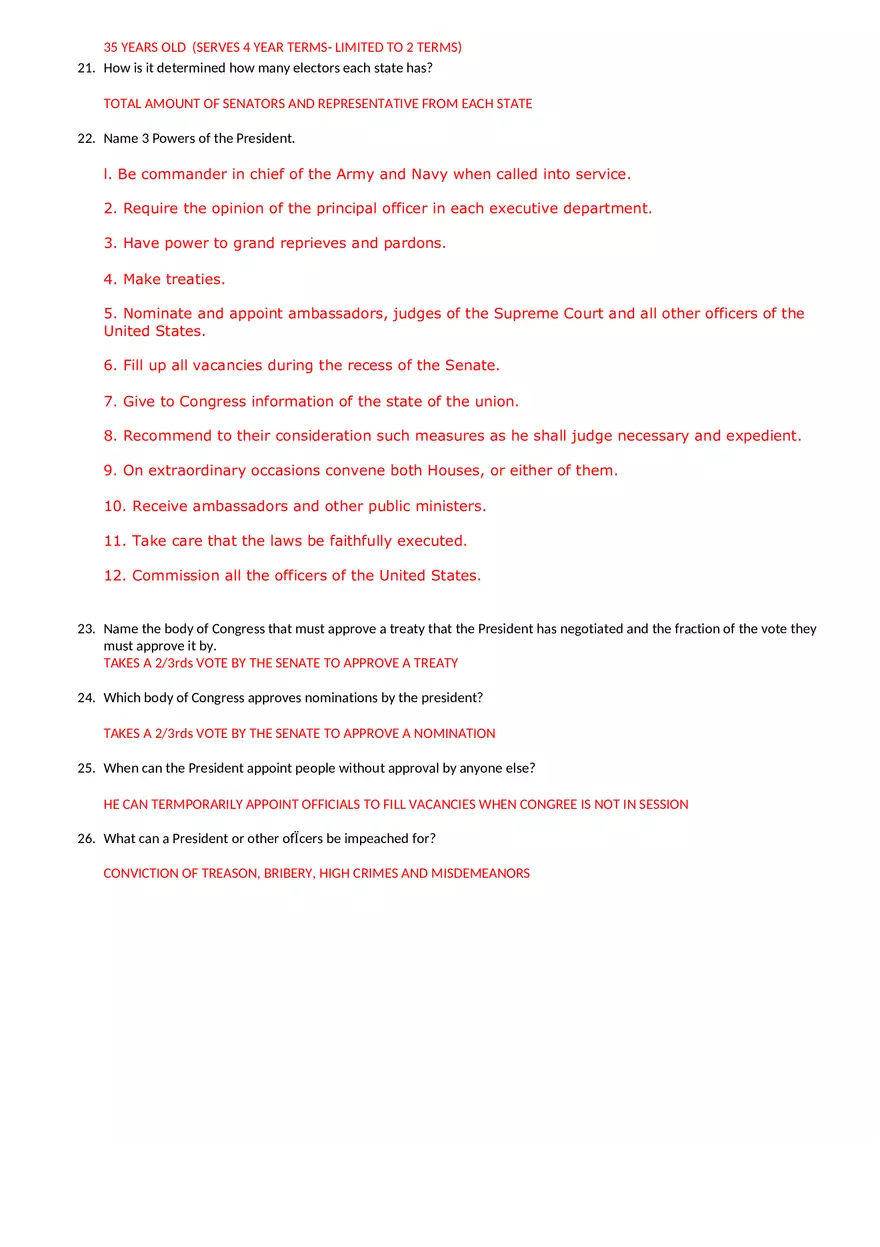 Constitution Scavenger Hunt Answer Key - Page 4