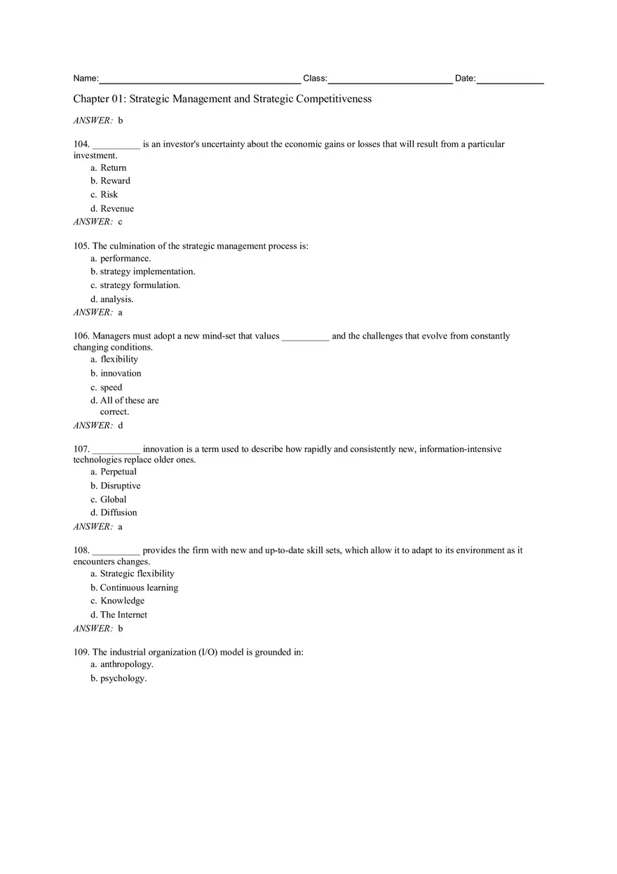 Chapter 01 Strategic Management and Strategic Competitiveness - Page 10