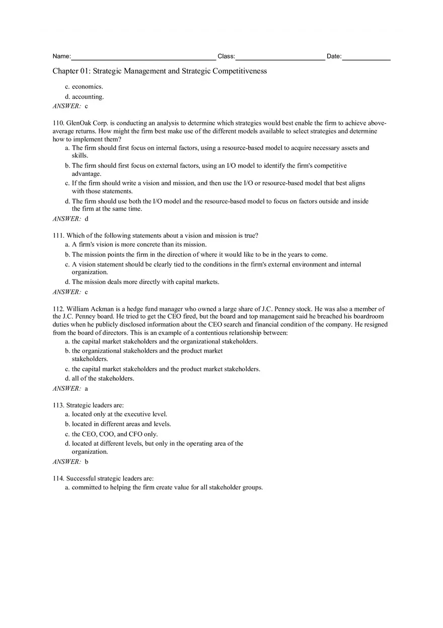 Chapter 01 Strategic Management and Strategic Competitiveness - Page 11