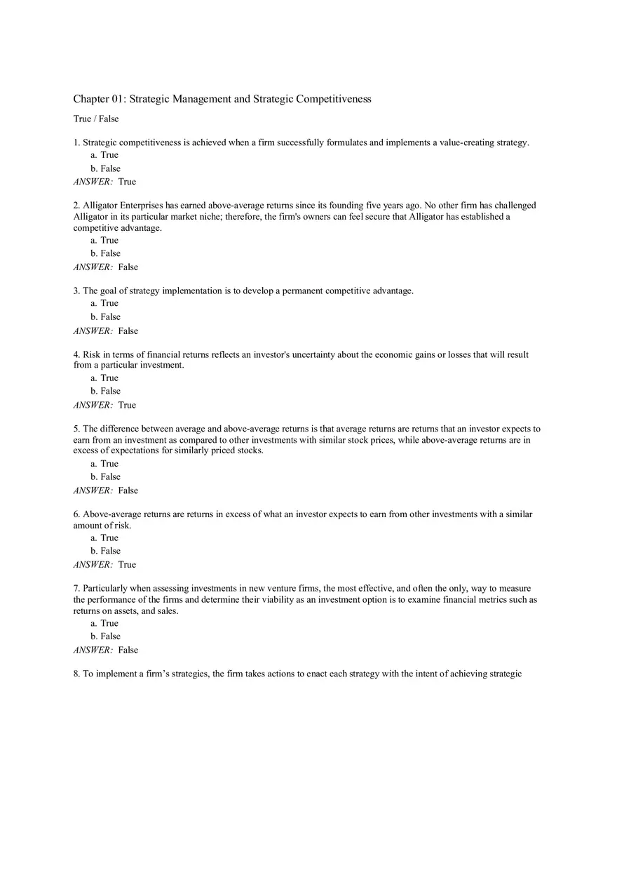 Chapter 01 Strategic Management and Strategic Competitiveness - Page 1