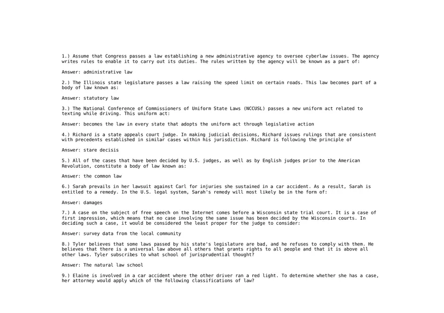 Legal Environment of Business 56 Answers - Page 1
