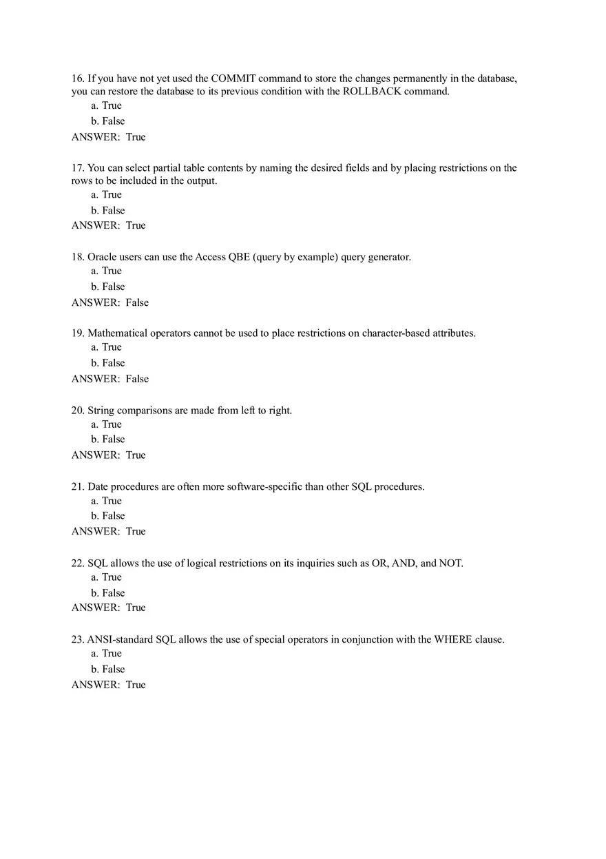 Quiz Question Bank Software Engineering Part 2 - Page 8