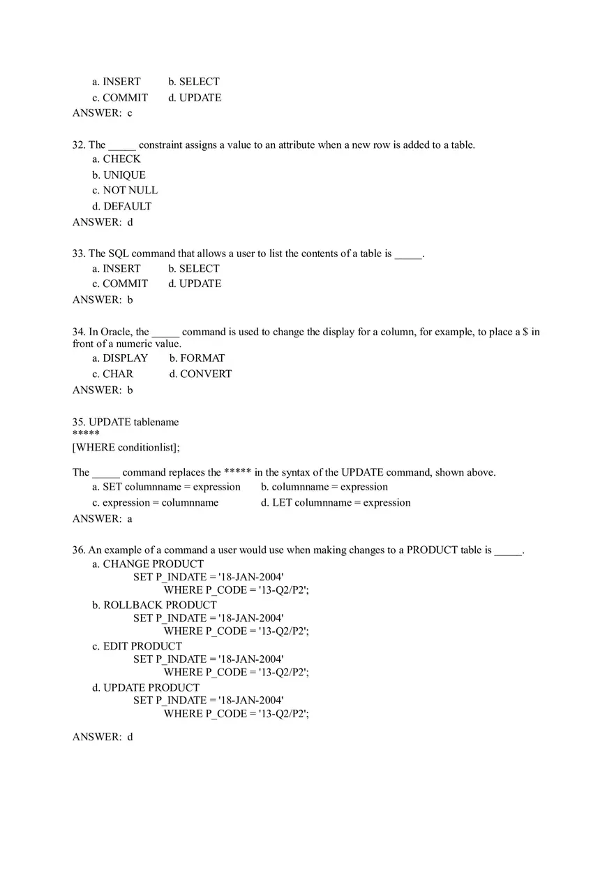 Quiz Question Bank Software Engineering Part 2 - Page 10