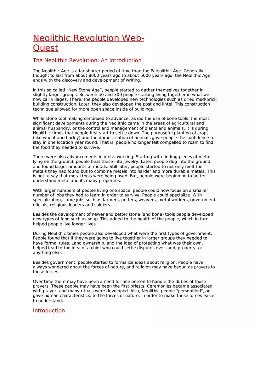 Paleolithic vs. Neolithic - Page 1