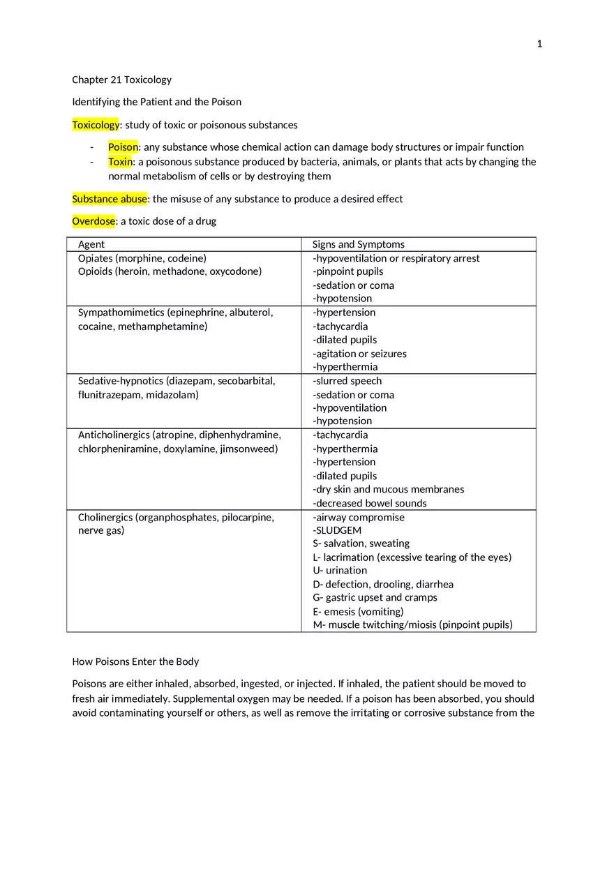 Chapter 21 Toxicology - Page 1